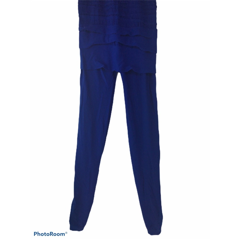 NWT Nollia Womens Sizes L -XL Blue‎ Ruffled Fashion Seamless Leggings